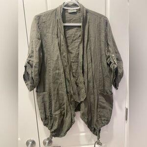 Femme Fatale Medium Elegant Grey Drape Cardigan Made In Italy